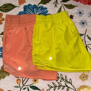 Vibrant Shorts Set in Lime Green and Peach